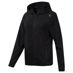 Bluza Z Kapturem Damskie Reebok Full Zip Czarne PL 03MVETN